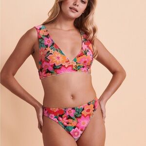 Billabong Pink and Orange Bikini top